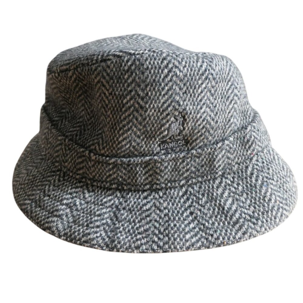 Kangol- Wool herringbone gaffer trilby plaid hat- Sz Large